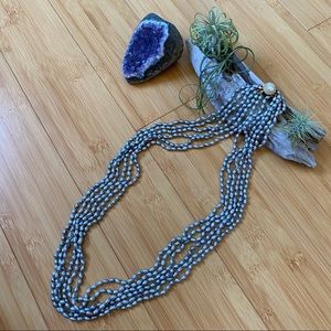 6-strand Silver Freshwater Pearl Necklace